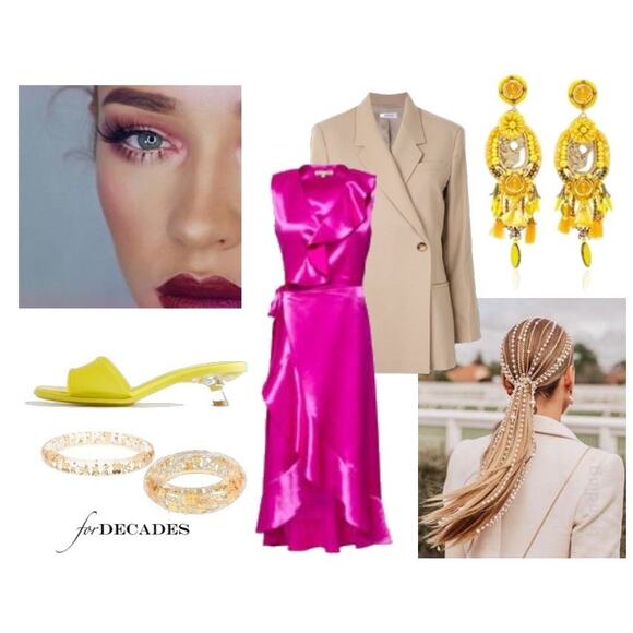 MAJE Ripple Ruffle Detail Satin Wrap Dress - Picture 9 of 9